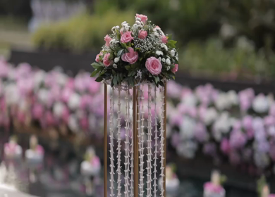 A Slow Motion Shot of an Indian Wedding Venue Decoration in India