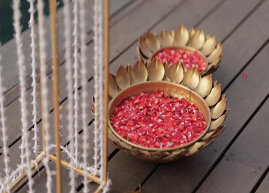A Slow Motion Shot of an Indian Wedding Venue Decoration in India