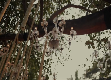A Slow Motion Shot of an Indian Wedding Venue Decoration in India