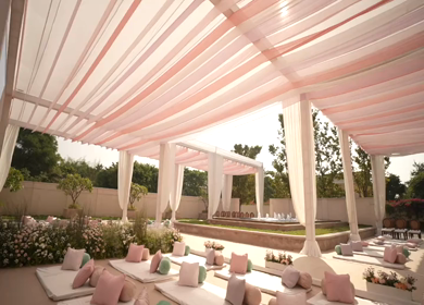 A Slow Motion Shot of an Indian Wedding Venue Decoration in India