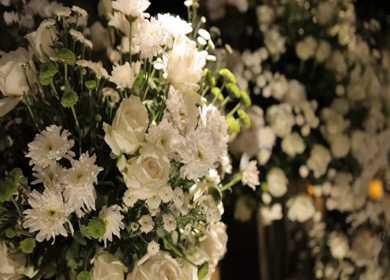 A Slow Motion Shot of an Indian Wedding Venue Decoration in India