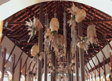 A Slow Motion Shot of an Indian Wedding Venue Decoration in India
