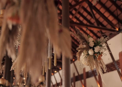 A Slow Motion Shot of an Indian Wedding Venue Decoration in India