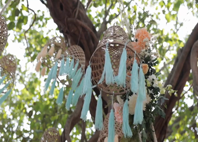A Slow Motion Shot of an Indian Wedding Venue Decoration in India