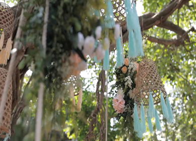 A Slow Motion Shot of an Indian Wedding Venue Decoration in India