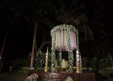 A Slow Motion Shot of an Indian Wedding Venue Decoration in India