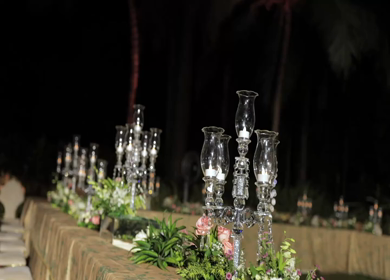 A Slow Motion Shot of an Indian Wedding Venue Decoration in India