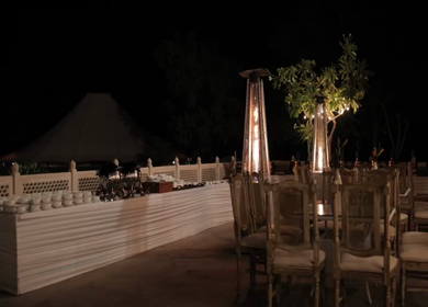 A Slow Motion Shot of an Indian Wedding Venue Decoration in India