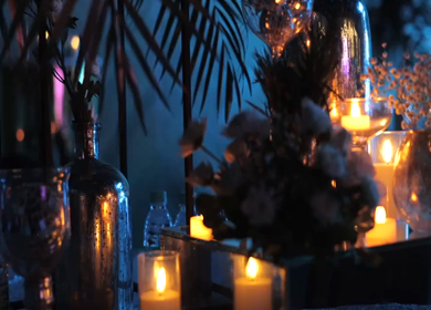 A Slow Motion Shot of an Indian Wedding Venue Decoration in India