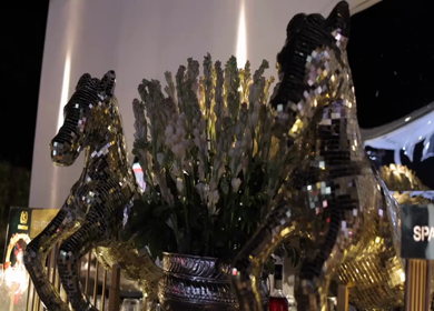 A Slow Motion Shot of an Indian Wedding Venue Decoration in India