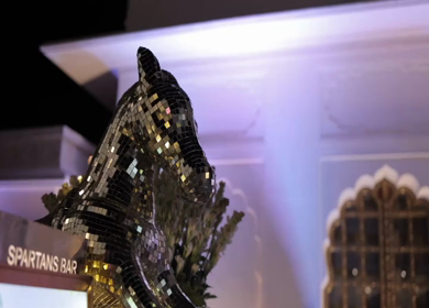 A Slow Motion Shot of an Indian Wedding Venue Decoration in India