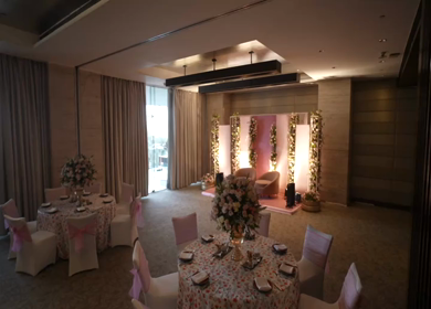 A Slow Motion Shot of an Indian Wedding Venue Decoration in India