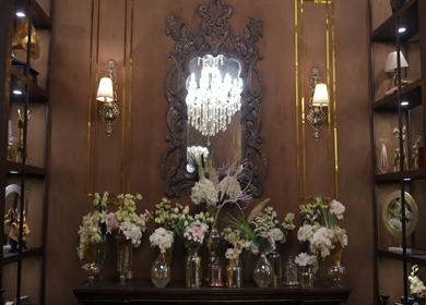 A Slow Motion Shot of an Indian Wedding Venue Decoration in India