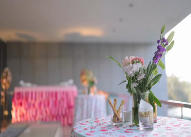 A Slow Motion Shot of an Indian Wedding Venue Decoration in India