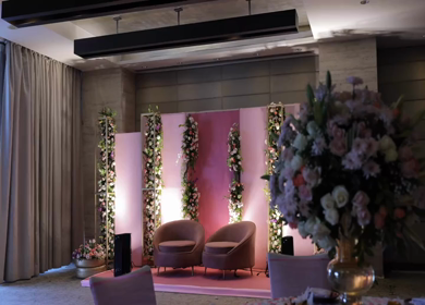 A Slow Motion Shot of an Indian Wedding Venue Decoration in India