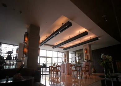 A Slow Motion Shot of an Indian Wedding Venue Decoration in India