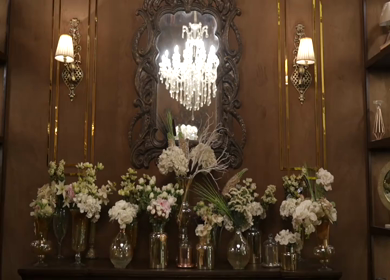 A Slow Motion Shot of an Indian Wedding Venue Decoration in India