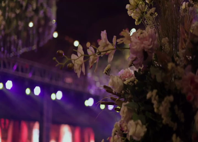 A Slow Motion Shot of an Indian Wedding Venue Decoration in India