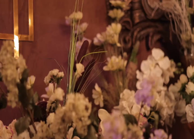 A Slow Motion Shot of an Indian Wedding Venue Decoration in India