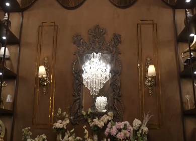 A Slow Motion Shot of an Indian Wedding Venue Decoration in India