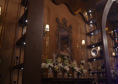 A Slow Motion Shot of an Indian Wedding Venue Decoration in India