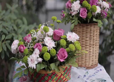 A Slow Motion Shot of an Indian Wedding Venue Decoration in India