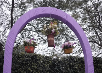 A Slow Motion Shot of an Indian Wedding Venue Decoration in India