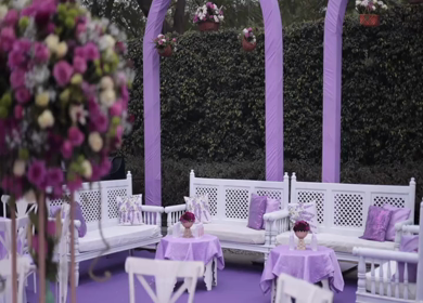A Slow Motion Shot of an Indian Wedding Venue Decoration in India
