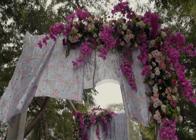 A Slow Motion Shot of an Indian Wedding Venue Decoration in India
