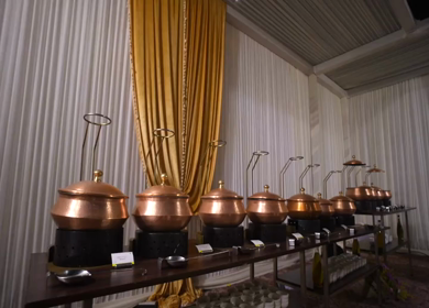 A Slow Motion Shot of an Indian Wedding Venue Decoration in India