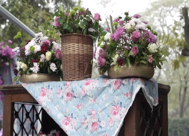 A Slow Motion Shot of an Indian Wedding Venue Decoration in India