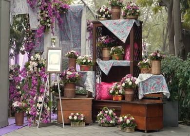 A Slow Motion Shot of an Indian Wedding Venue Decoration in India