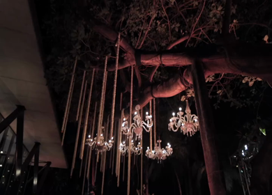 A Slow Motion Shot of an Indian Wedding Venue Decoration in India