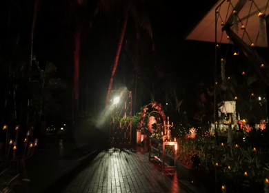 A Slow Motion Shot of an Indian Wedding Venue Decoration in India