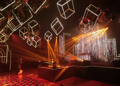 A Slow Motion Shot of an Indian Wedding Venue Decoration in India