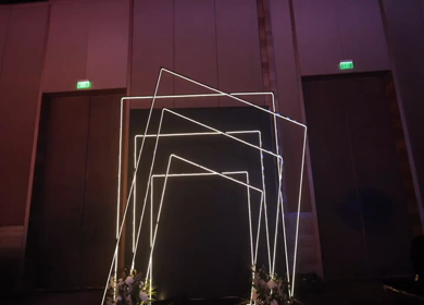 A Slow Motion Shot of an Indian Wedding Venue Decoration in India