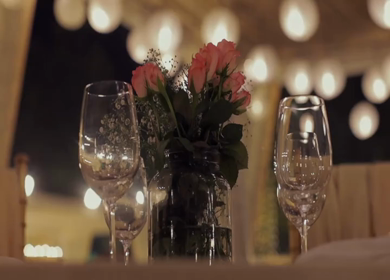 A Slow Motion Shot of an Indian Wedding Venue Decoration in India