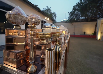 A Slow Motion Shot of an Indian Wedding Venue Decoration in India