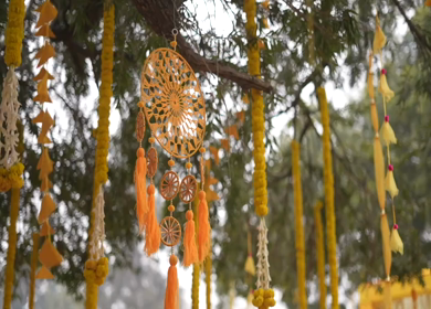 A Slow Motion Shot of an Indian Wedding Venue Decoration in India