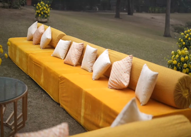 A Slow Motion Shot of an Indian Wedding Venue Decoration in India