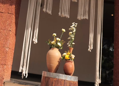A Slow Motion Shot of an Indian Wedding Venue Decoration in India