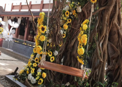 A Slow Motion Shot of an Indian Wedding Venue Decoration in India
