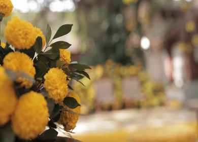 A Slow Motion Shot of an Indian Wedding Venue Decoration in India