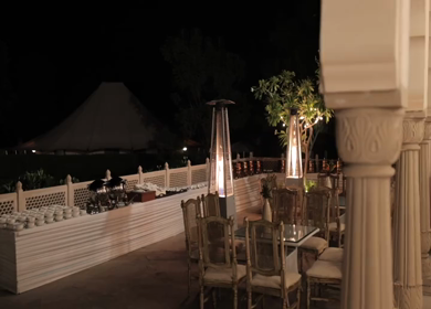 A Slow Motion Shot of an Indian Wedding Venue Decoration in India