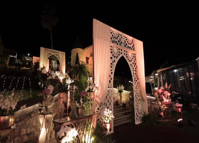 The Savoy, Mussoorie - 5th January 2025 : A Slow Motion Shot of an Indian Wedding Venue Decoration in India