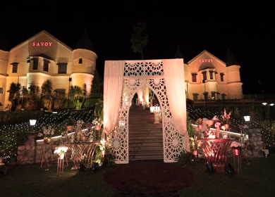 The Savoy, Mussoorie - 5th January 2025 : A Slow Motion Shot of an Indian Wedding Venue Decoration in India