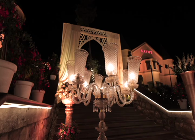 The Savoy, Mussoorie - 5th January 2025 : A Slow Motion Shot of an Indian Wedding Venue Decoration in India