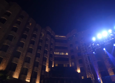 ITC Maurya, New Delhi - 5th January 2025 : A Slow Motion Shot of an Indian Wedding Venue Decoration in India