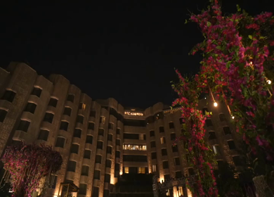 ITC Maurya, New Delhi - 5th January 2025 : A Slow Motion Shot of an Indian Wedding Venue Decoration in India