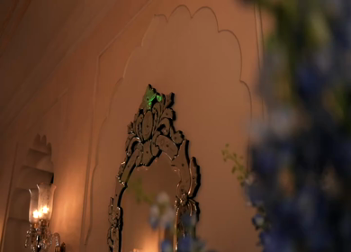 A Slow Motion Shot of an Indian Wedding Venue Decoration in India